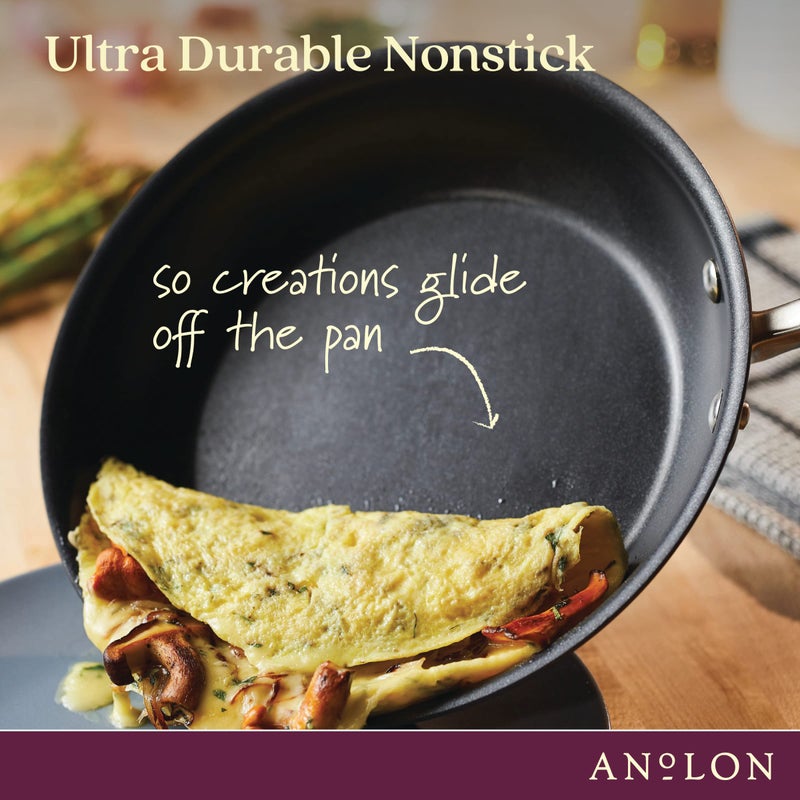 Anolon Advanced Home Hard-Anodized Nonstick Open Stock Cookware (10 Qt Stock Pot, Moonstone) - Image 5